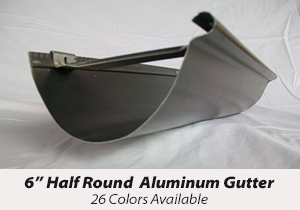 6 inch Half Round Aluminum Gutter