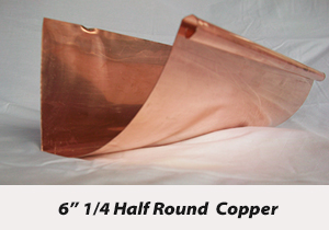 6 1/4 inch Half Round Copper